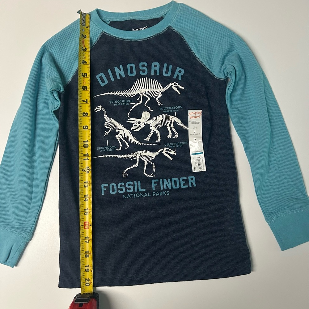 Jumping Beans Blue Long Sleeve Dinosaur Tee